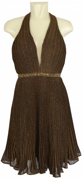 Cocktailkleid in brown-gold mit Glanz