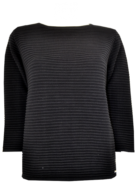 Pullover in schwarz in Rippen Optik