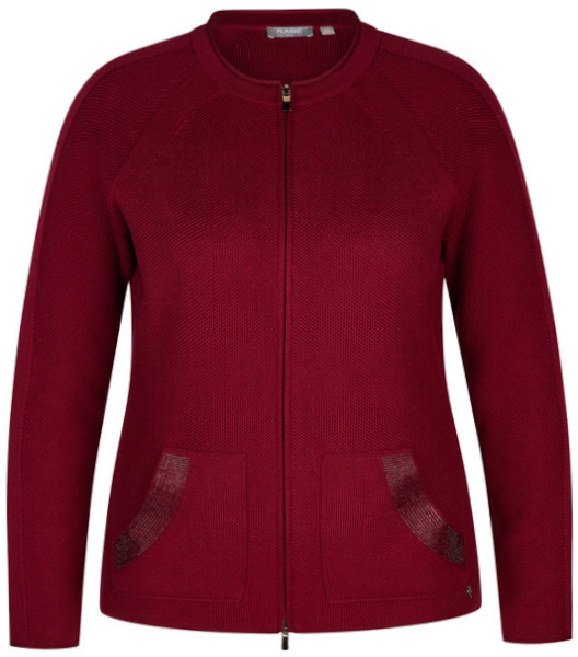 Strickjacke mit R-V in burgundy