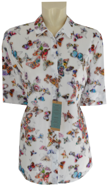 1/2 Arm Bluse mit feinen Schmetterlingen