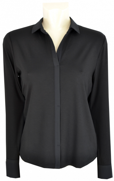 1/1 Arm Jersey Blusenshirt in schwarz
