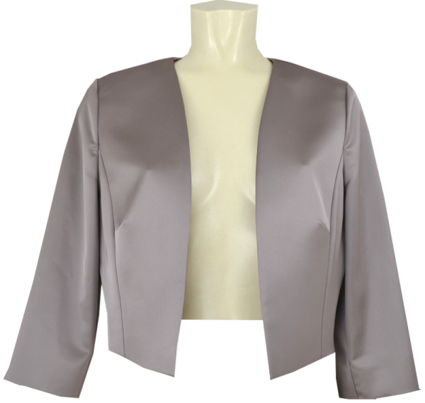 Bolero-Jacke aus Stretch Satin in smoky taupe