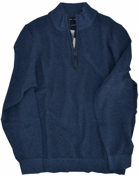 Pullover als Troyer in dunkel blau meliert