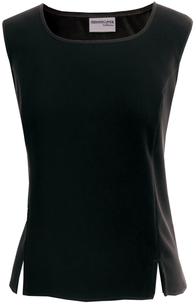Top mit Schlitzen in schwarz