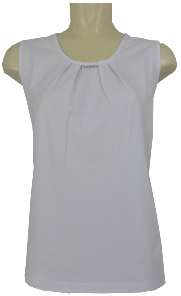 Top in weiß mit Schmuck
