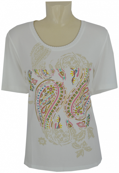 1/2 Arm Shirt in ecru mit Print