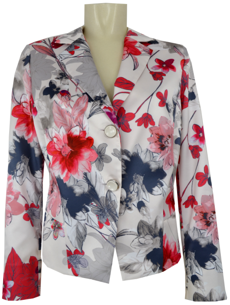 Blazer-Jacke mit 1/1 Arm in floral gemustert