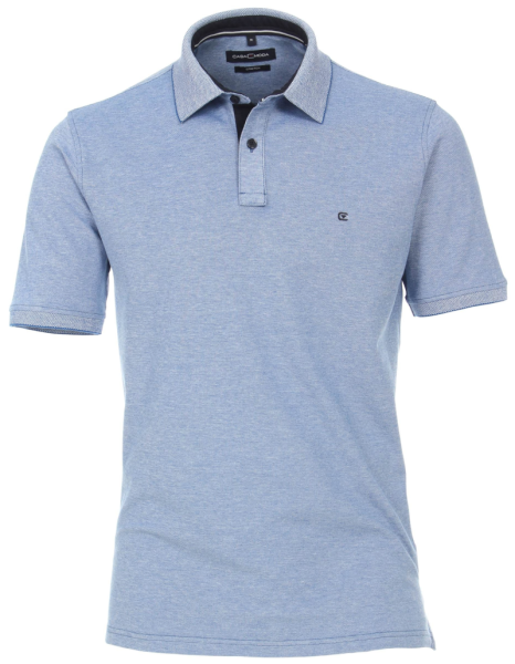 1/2 Arm Polo Shirt in mittel blau meliert