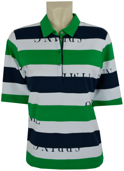 1/2 Arm Polo Shirt in mehrfarbig mit grün gemustert