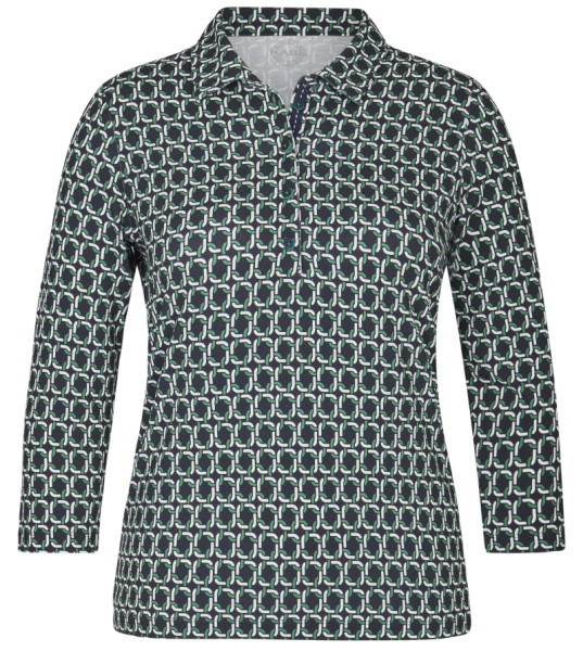 3/4 Arm Polo Shirt in retro gemustert