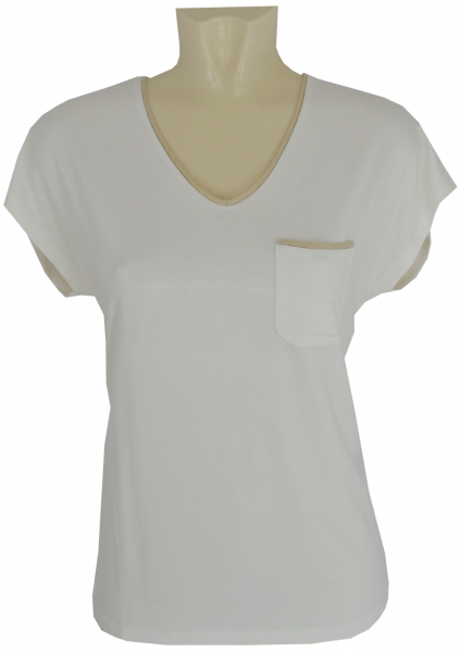 1/4 Arm Shirt in offwhite mit Glanz