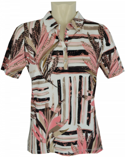 1/2 Arm Polo Shirt in floral gemustert