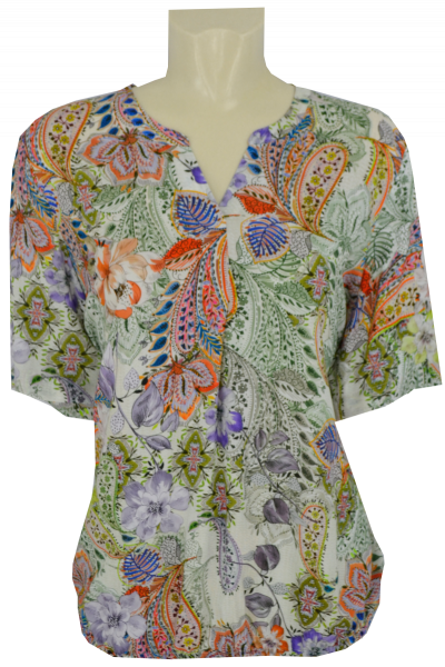 1/2 Arm Blusen Shirt ín floral gemustert