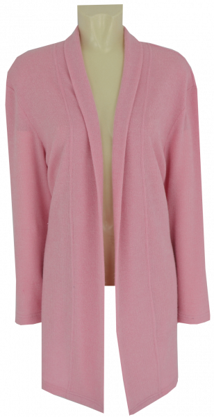 Long Stickjacke in rose