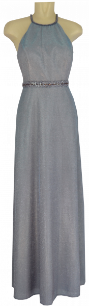 Langes Ballkleid mit Glanz in pink-blue