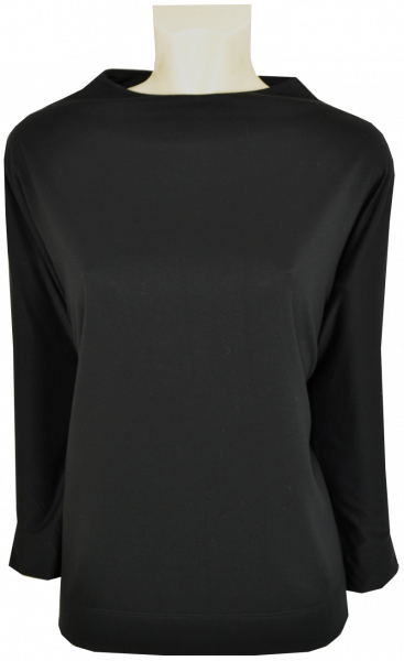 Sweat-Pullover mit 3/4 Arm in schwarz