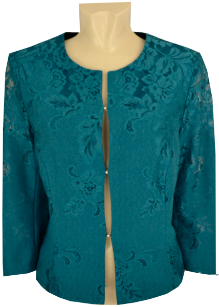 Jacquard Blazer in dark türkis