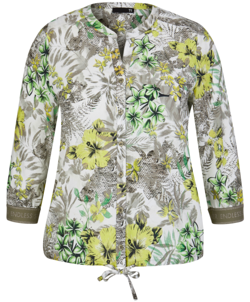 3/4 Arm Bluse in floral gemustert