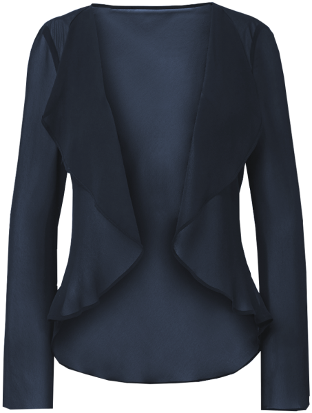 Sehr leichte Chiffon Jacke mit Wasserfallkragen in marine blau