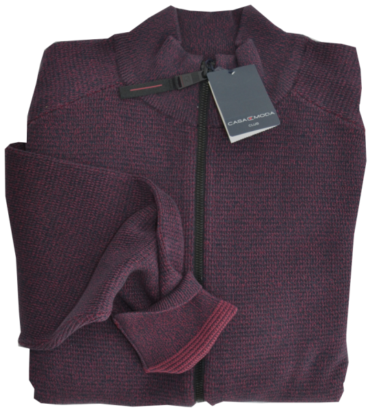 Strickjacke mit R-V in pflaume