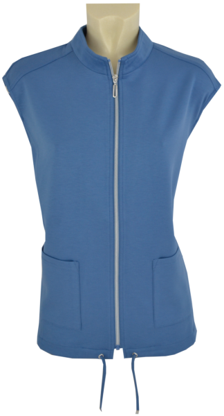 Jersey Weste mit R-V in jeansblau