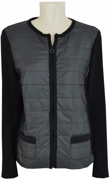 Leichtjacke mit Stepp und Strick in schwarz