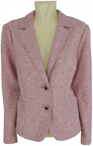 Blazer-Jacke in rose meliert und Woll Optik