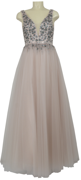 Langes Ballkleid in champange-rose