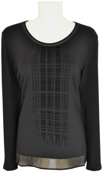 1/1 Shirt in schwarz mit Glanz