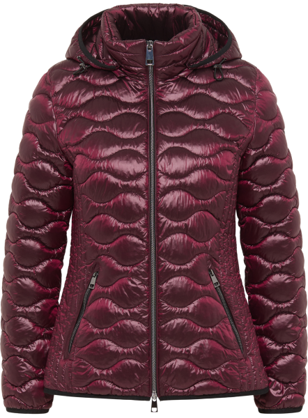 Warme Steppjacke in garnet red mit Glanz