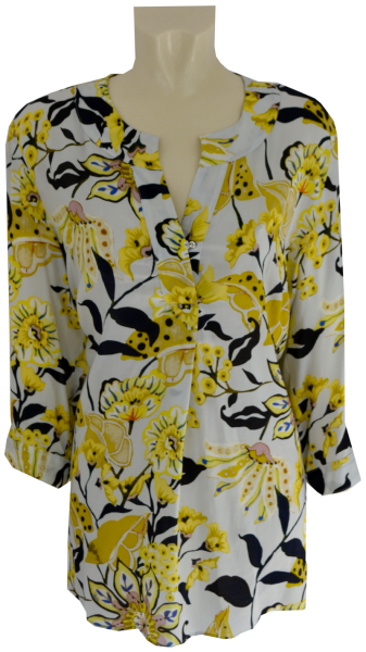 3/4 Arm Long - Blusen Shirt mit floralem Druck