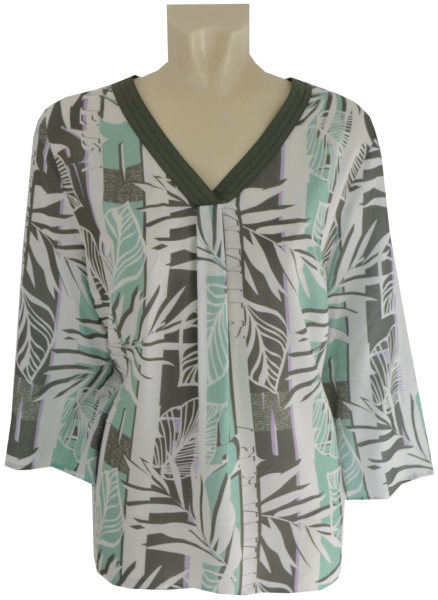 3/4 Arm Blusen-Shirt in allover floral gemustert