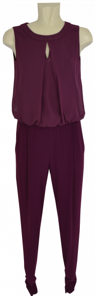 Jumpsuit in shiny bordeaux