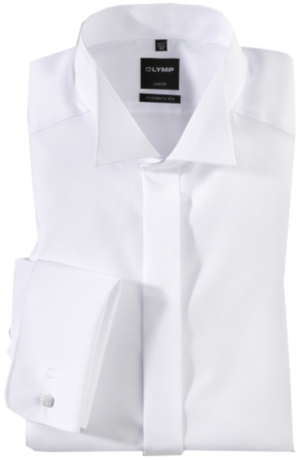 Hemd mit Kläppchenkragen und Umschlag Manschette in weiß