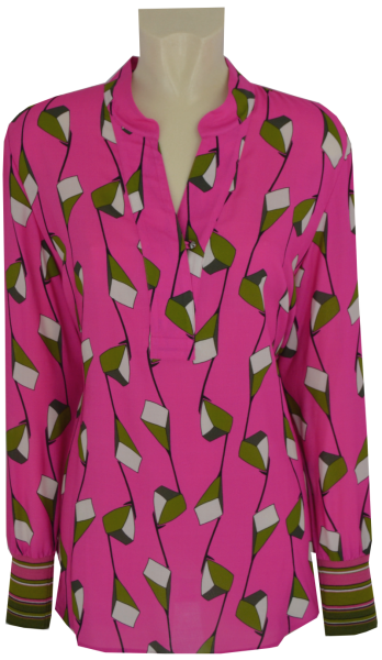 1/1 Arm Long Bluse in allover gemustert