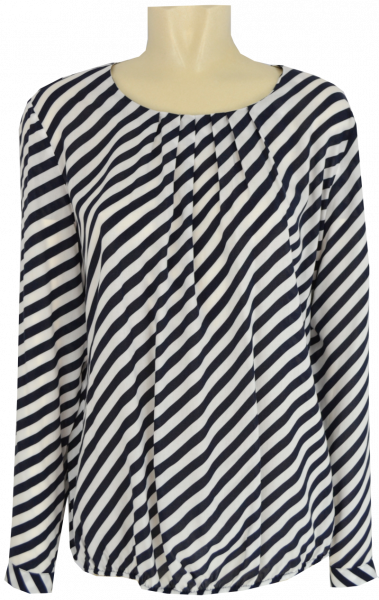 1/1 Arm Blusen Shirt in marine-weiß gestreift