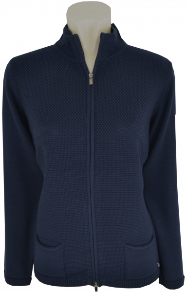 Strickjacke in marine blau mit R-V