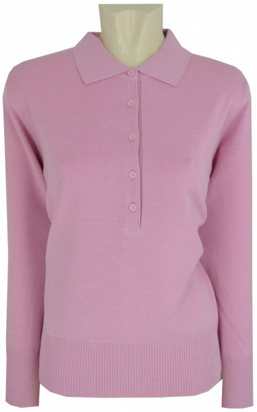 Pullover mit Kragen in uni rose
