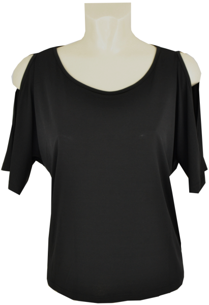 Shirt in black mit geschlitztem Arm