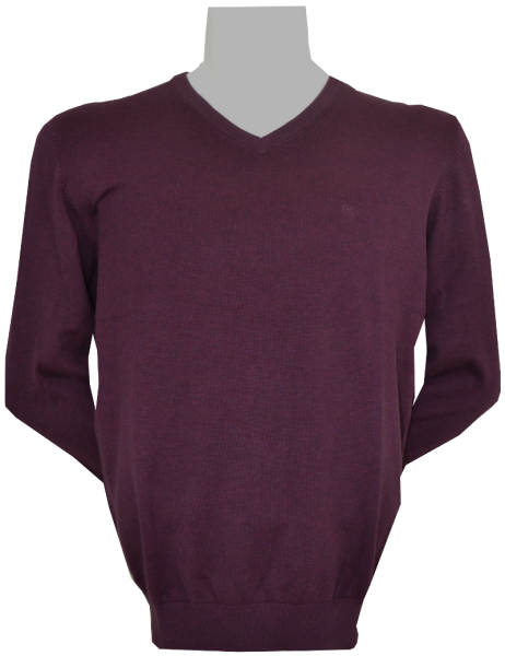 Pullover mit V-Ausschnitt in berry
