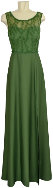 Langes Ballkleid in olive