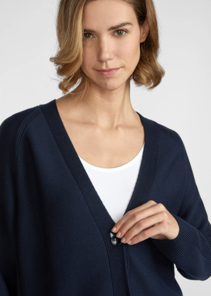 1/1 Arm Strickjacke in pazifik blau