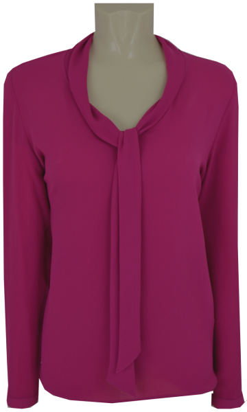 Bluse in uni magenta mit Schluppe