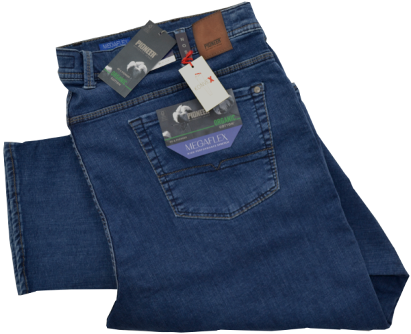 Bequeme Kurzleib Jeans in mid-blue