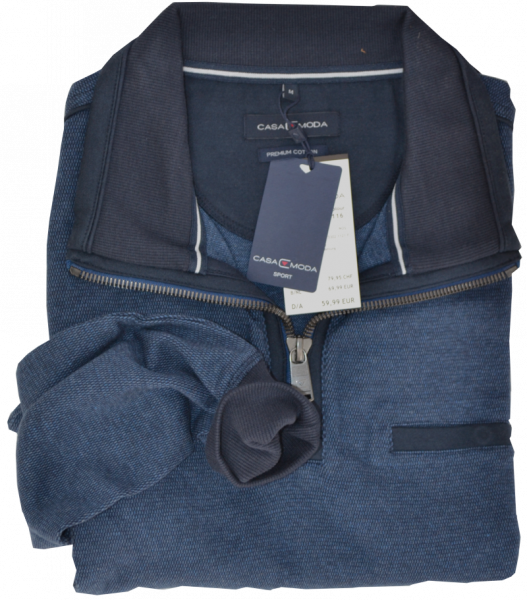 Sweat als Troyer in blau-marine gemustert