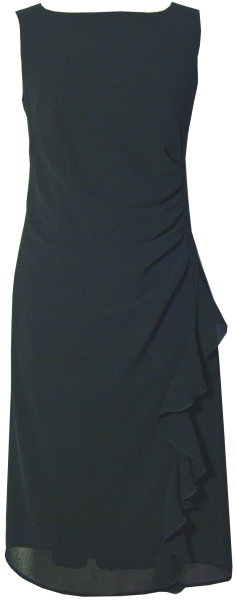 Chiffon Etuikleid in schwarz
