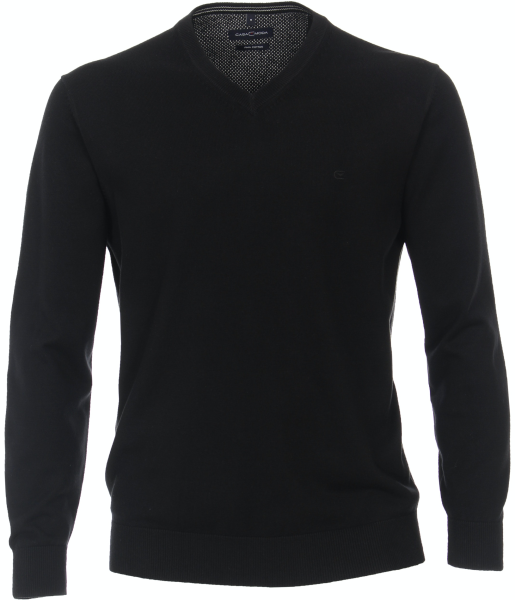 Pullover mit V-Ausschnitt in schwarz