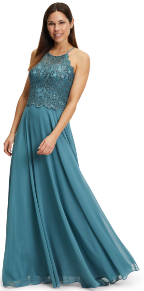 Langes Ballkleid in smoky teal