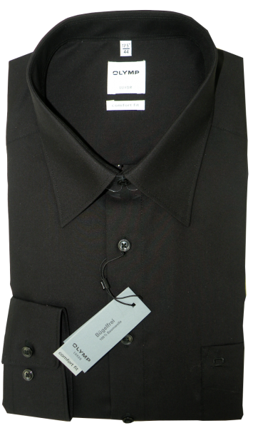 Comfort Fit Businesshemd in schwarz