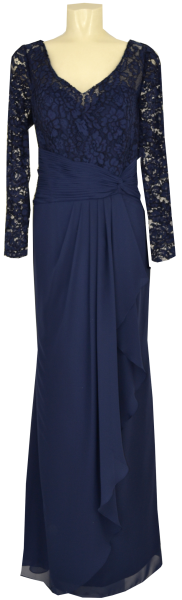 Langes Ballkleid in marine blau